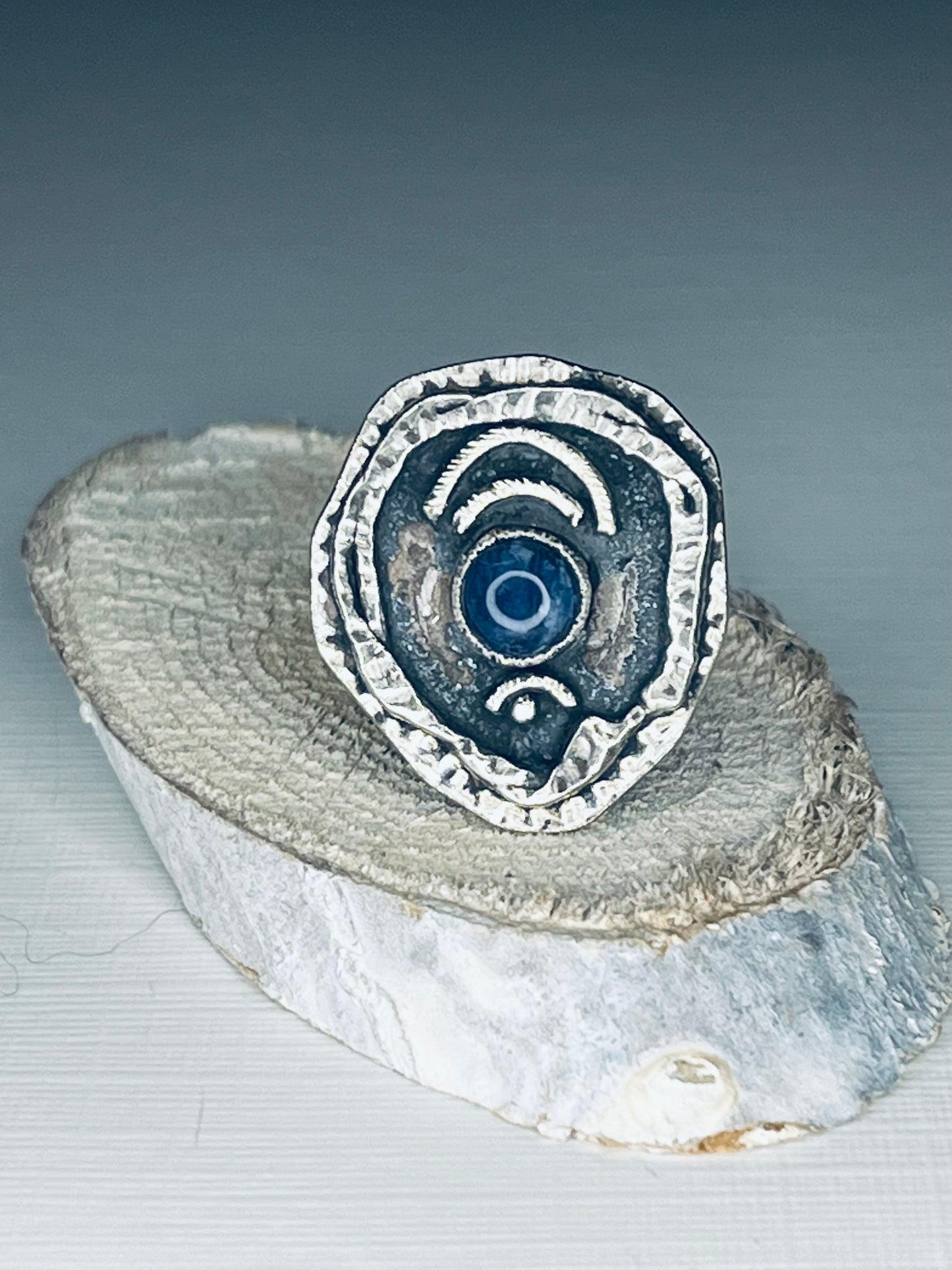 Blue lapis Bohemian ring