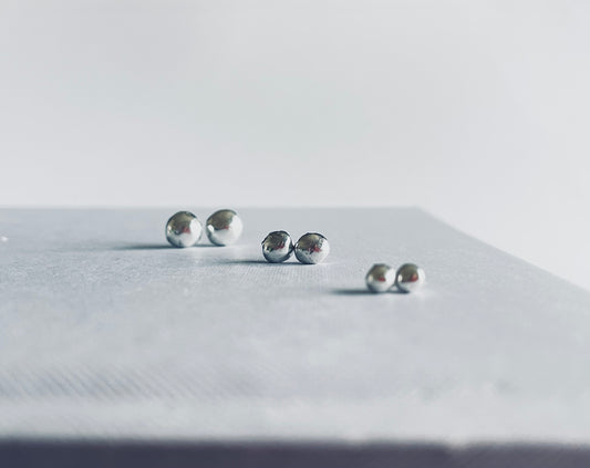 Sterling silver round studs