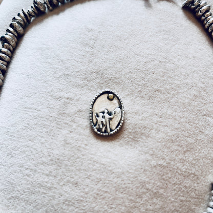 Surfer and son gold sun Pendant