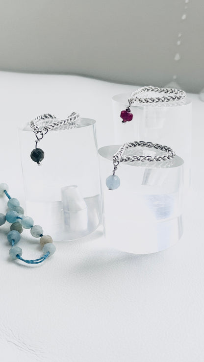 Chain ring with beads