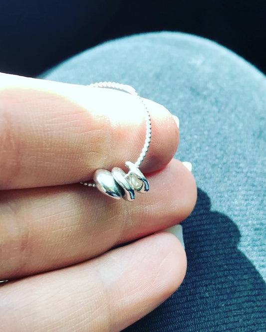 Pebble charm ring